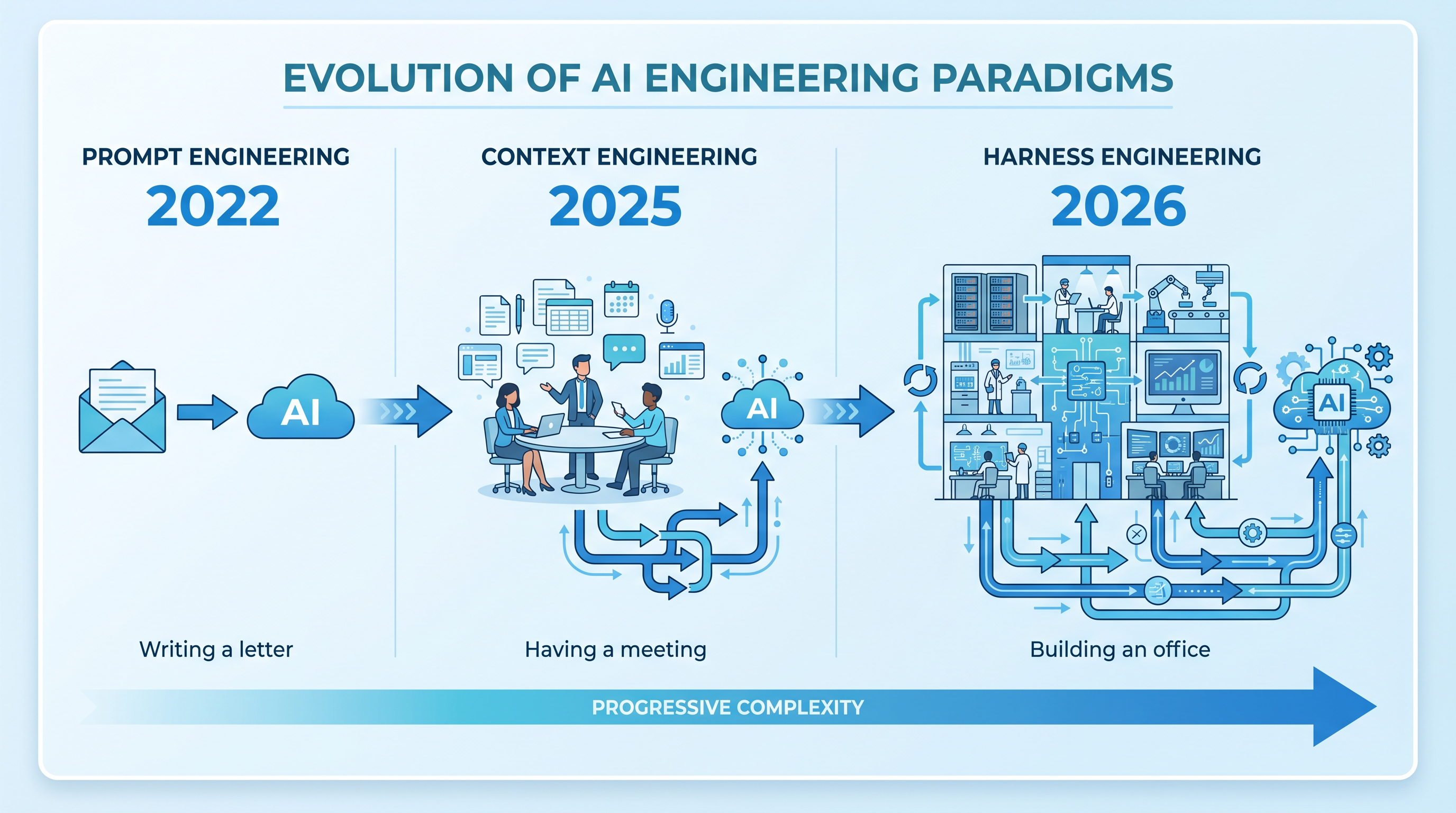 三代演进：Prompt → Context → Harness Engineering